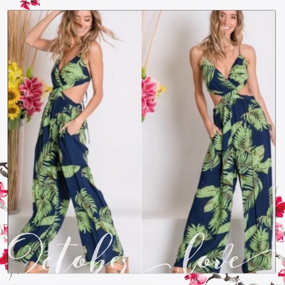 JUST IN! Tropical Jumpsuit - Picture 4 of 4